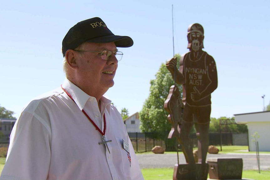 Father Graham McLeod came up with the idea of the Big Bogan to boost tourism in the town.