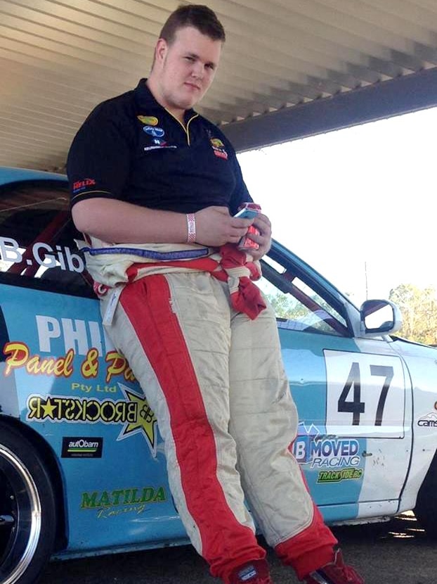 Brock Giblin, who received critical burns after his car rolled during practice at Eastern Creek raceway.