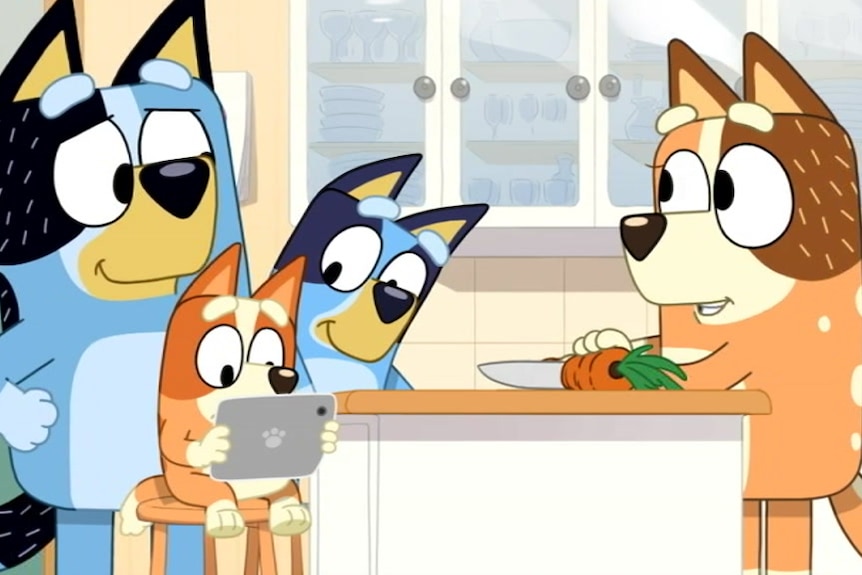 A screenshot from pilot episode of Bluey