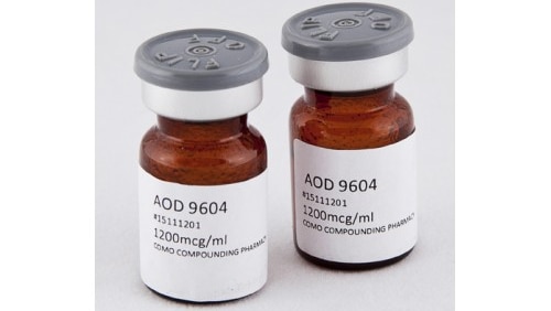 Vials of the peptide AOD9604