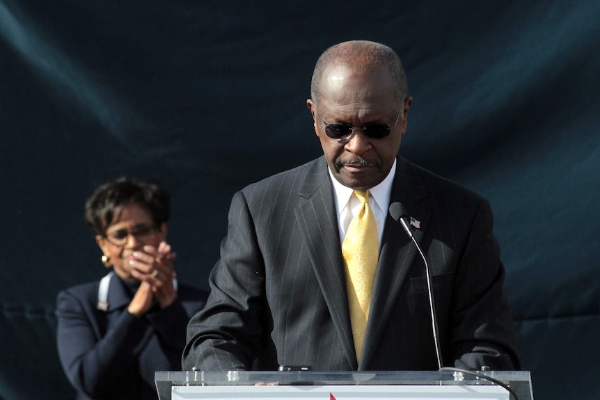 Herman Cain announces that he is suspending his campaign as a Republican presidential candidate