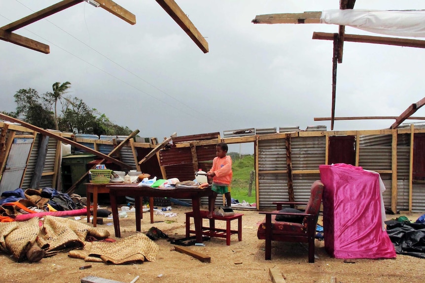 Destruction in Fiji in the wake of Cyclone Evan.