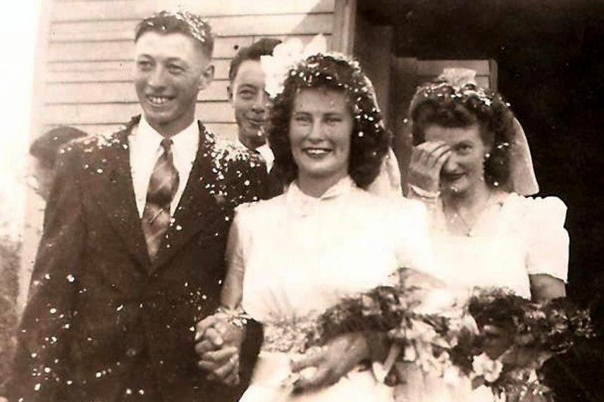 Allen and Pat Taylor on their wedding day, February 10 1947.