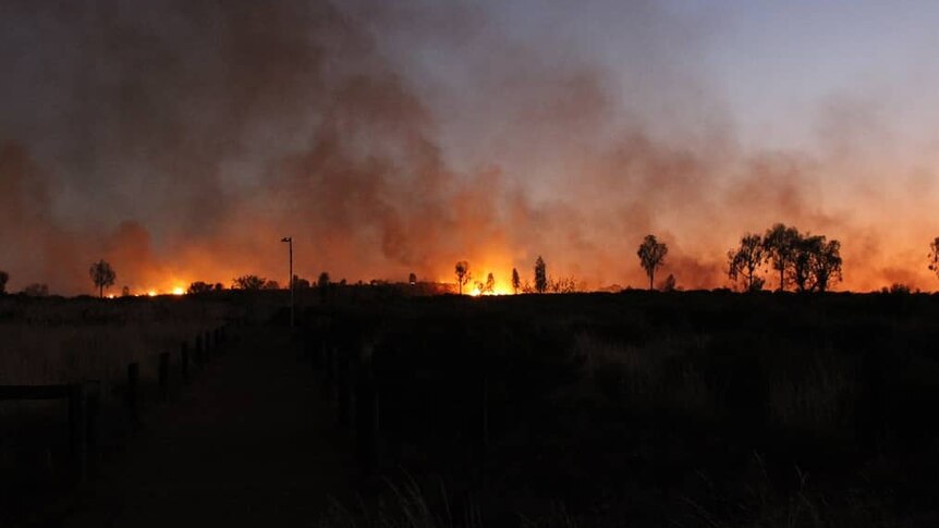 Fire and smoke at Uluru Kata Tjuta National Park.