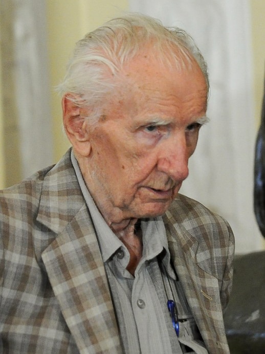 Laszlo Csatary pictured leaving a courthouse in Budapest in 2012.