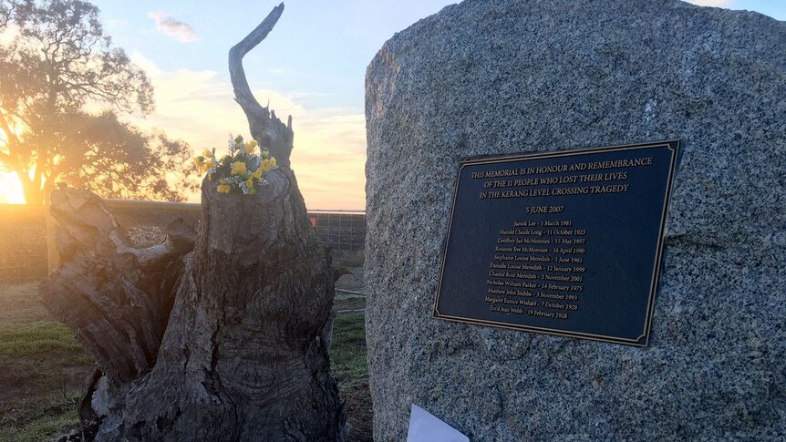 A memorial to the victims of the 2007 of the Kerang train crash is unveiled, naming the eleven people killed.