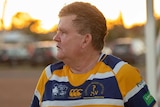 Man with rugby uniform