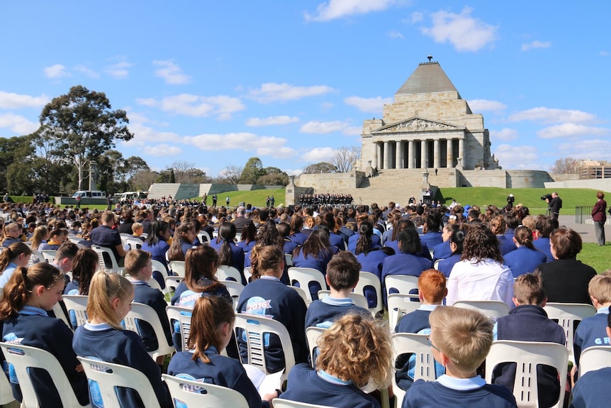 Hundreds at the Shrine of Remembrance for Battle for Australia commemorations