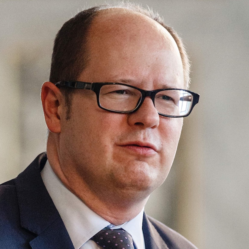 Gdansk Mayor Pawel Adamowicz wears glasses in this head shot.