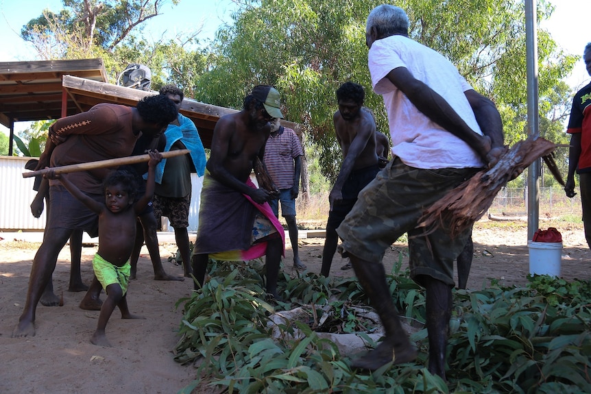 Dancing during the final stages of a cleansing ceremony