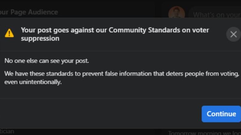 une capture d'écran facebook montrant une vidéo a été supprimée