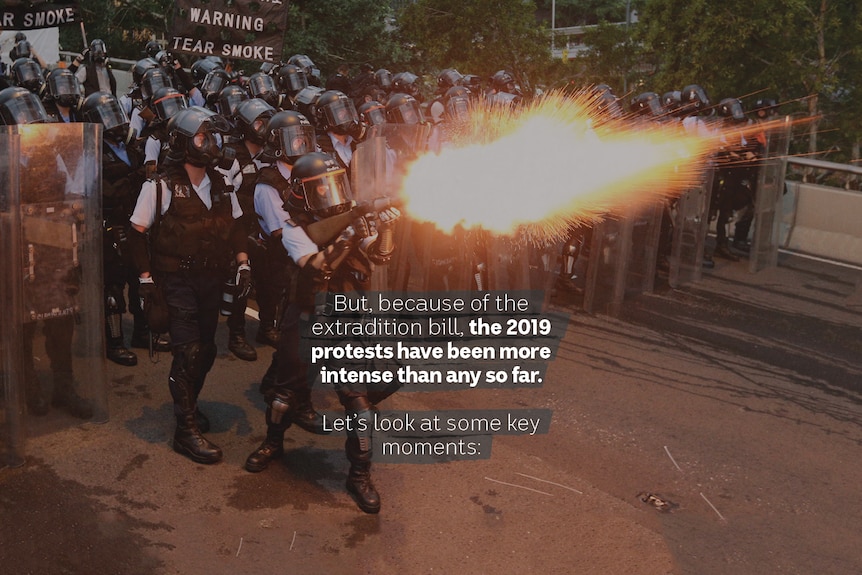 But because of the extradition bill, the 2019 protests have been more intense.