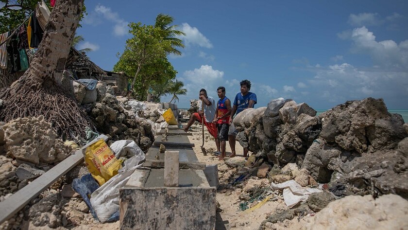In the absence of other options, residents of Kiribati are putting their faith in sea walls.