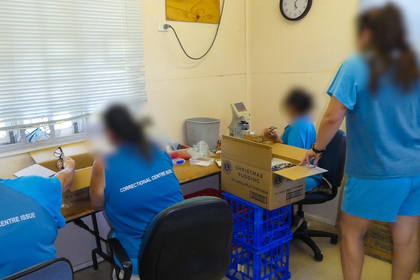 Female inmates at the Numinbah Correctional Centre, a low-security women's prison in the Gold Coast hinterland take part in the Lions Recycle for Sight program.