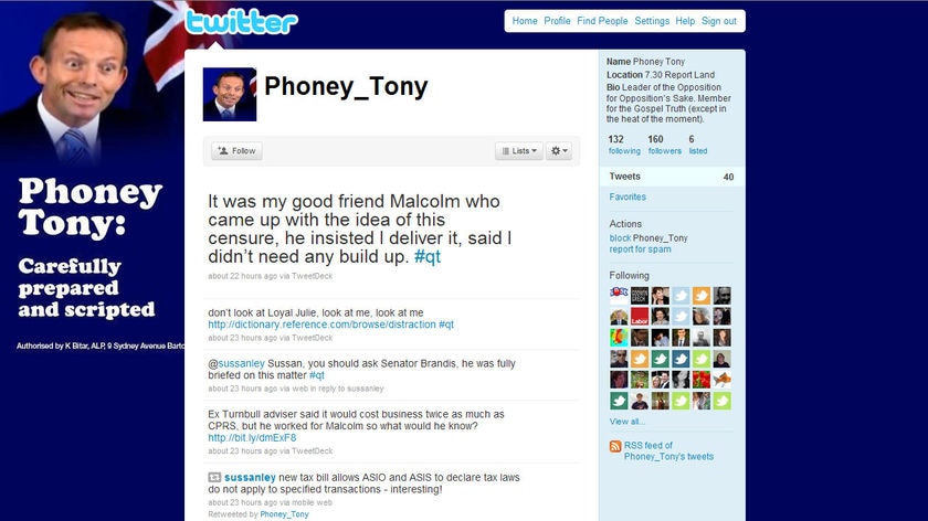 Phoney Tony Twitter account