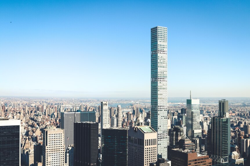 New York's skyline with a supertall building in the middle