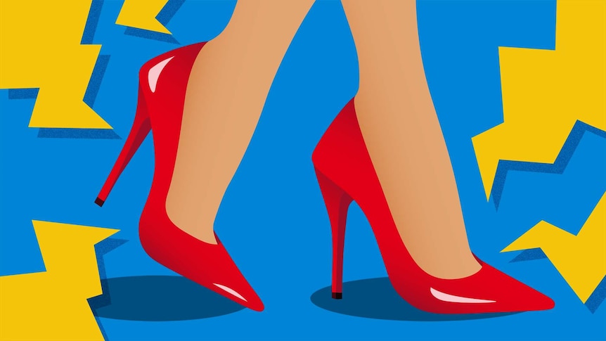 Illustration of woman in high heels for a story about the causes of bunions and how to avoid them.