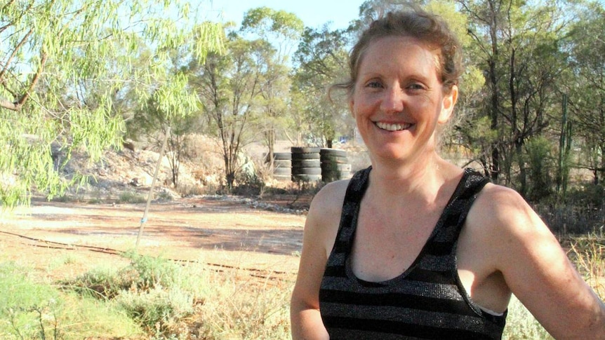 Rebel Black at her property in Lightning Ridge, NSW.