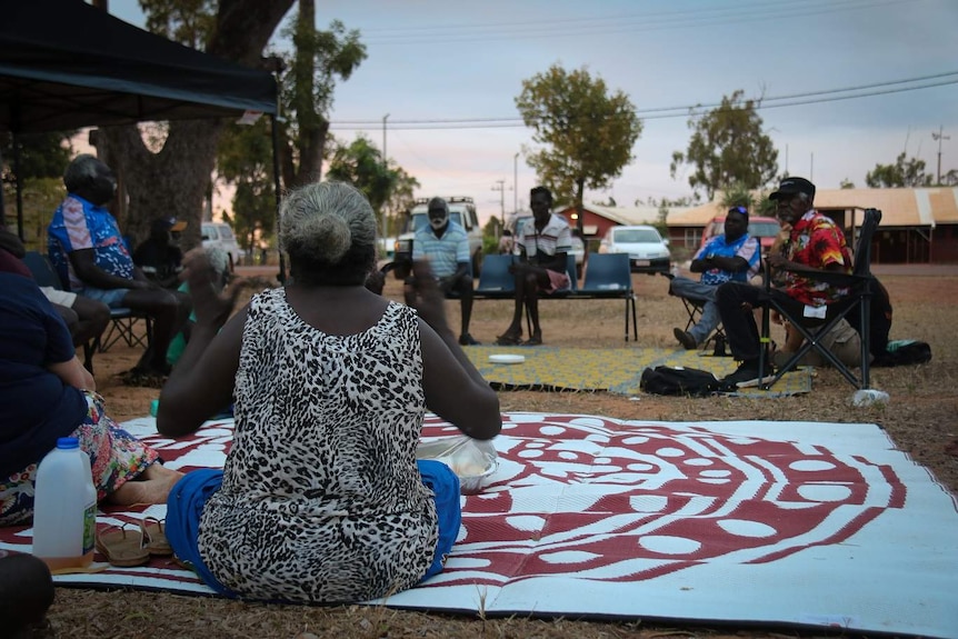 Clan leaders sit and discuss Yolgnu law in Elcho Island.