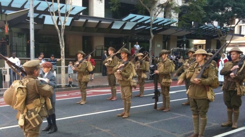 Today's parade marks 95 years after the Gallipoli landing during World War I.