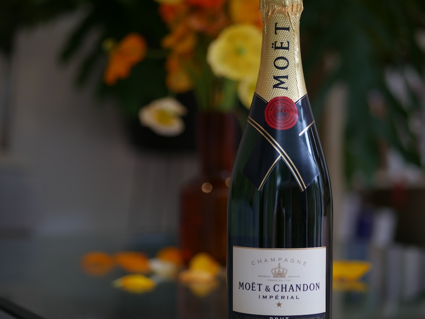 A bottle of champagne 