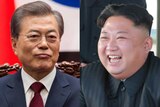 Kim Jong-un and Moon Jae-in composite.