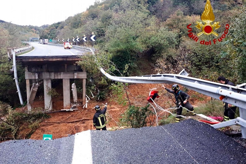 Collapsed highway