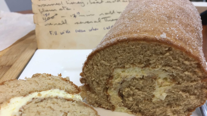 Gwen's honey swiss roll filled with cream is a light and luscious afternoon tea treat