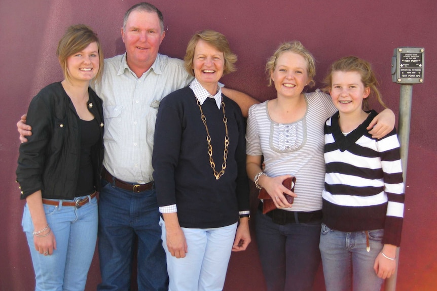 Colin and Ros Wood with their three daughters.