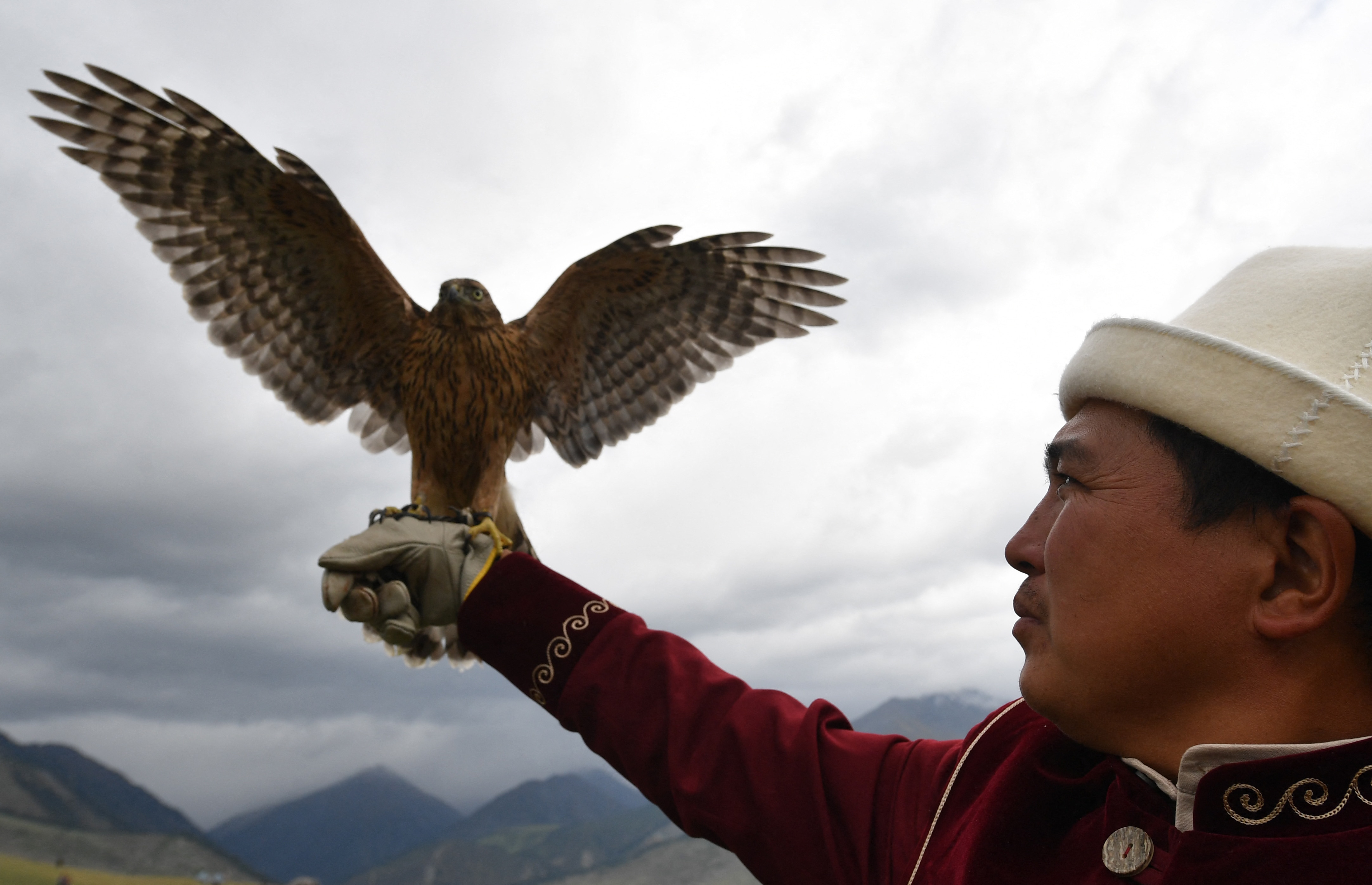 man with eagle.
