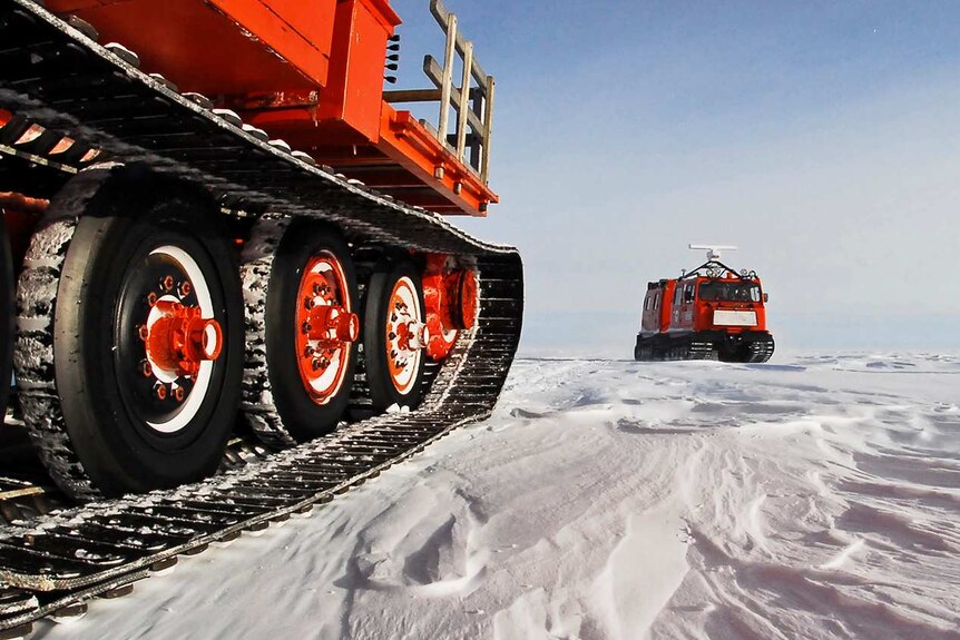 Hagglunds on Laws Dome, Antarctica, in 2008.