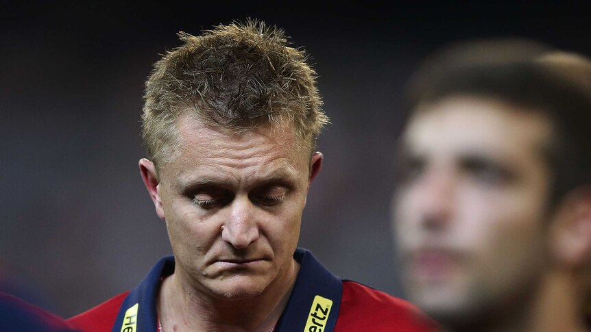 Demons coach Mark Neeld looks on before Melbourne's round two match with Essendon.