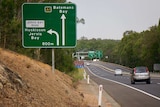 A view from the road of the Jervis Bay turn off and the signage nearby.