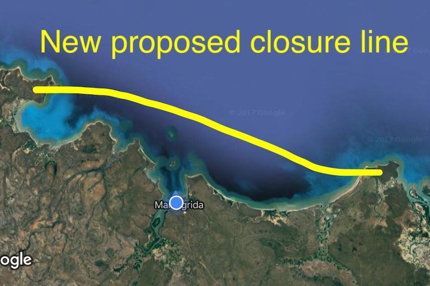 Map showing proposed area east and west of Maningrida that could be closed to fishing