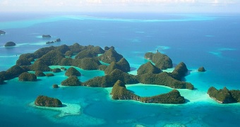 Aerial view of Palau islands