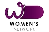 A logo for Women's Network, which features a cursive purple W next to a rectangular shape with a rounded end