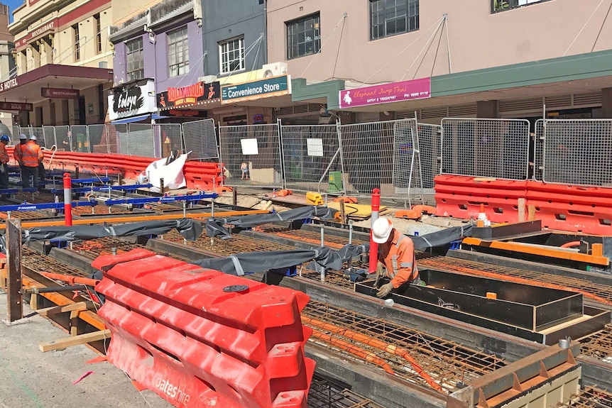 Surry Hills light rail construction