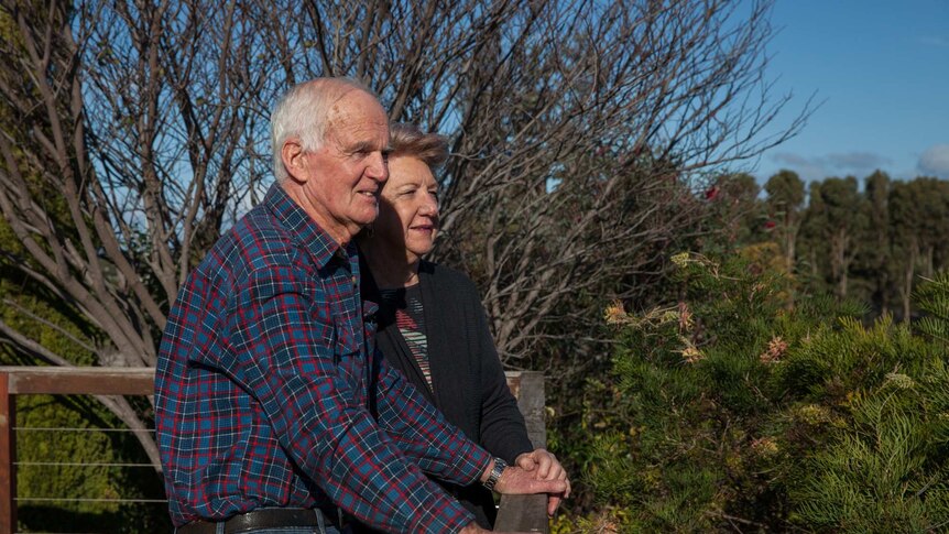 Retired farmer Brendan Freeman with his wife Fran at their home in Esperance, WA.