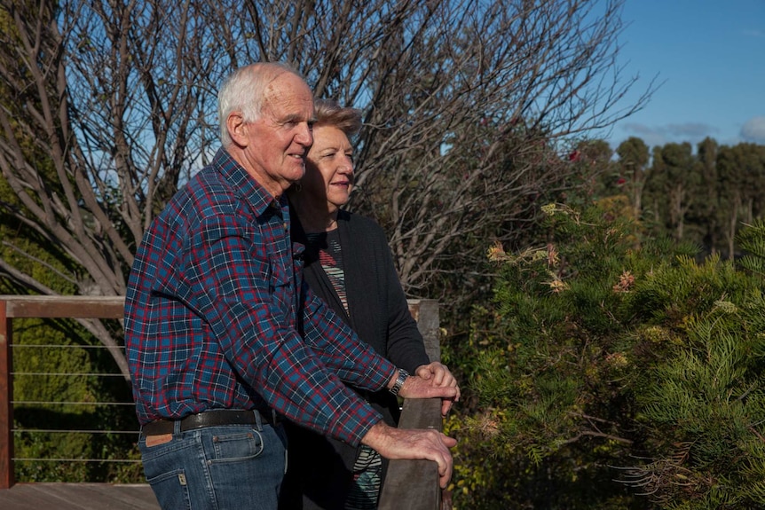 Retired farmer Brendan Freeman with his wife Fran at their home in Esperance, WA.