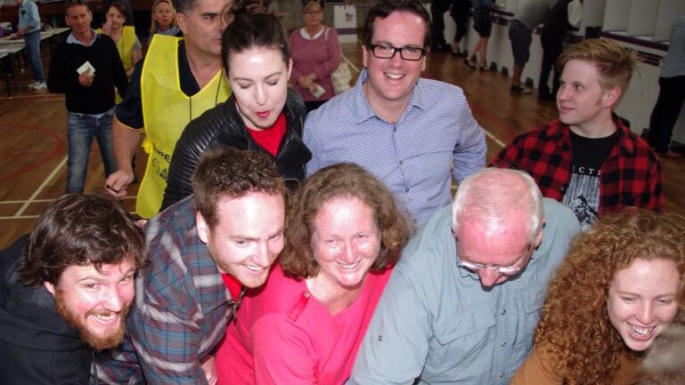 Labor candidate Matt Keogh's family cast their vote at Kelmscott