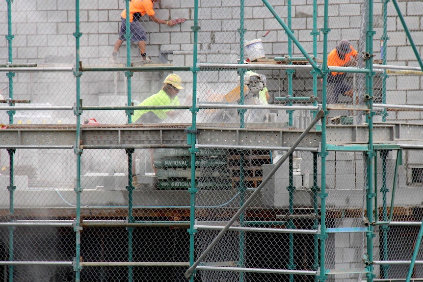 Workers on a construction site