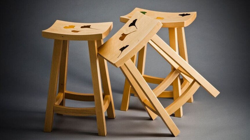 Stools by Gayl Leak, created as part of the Royal Botanic Garden's Treecycle project.