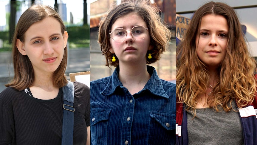 A composite image showing three teenage girls.