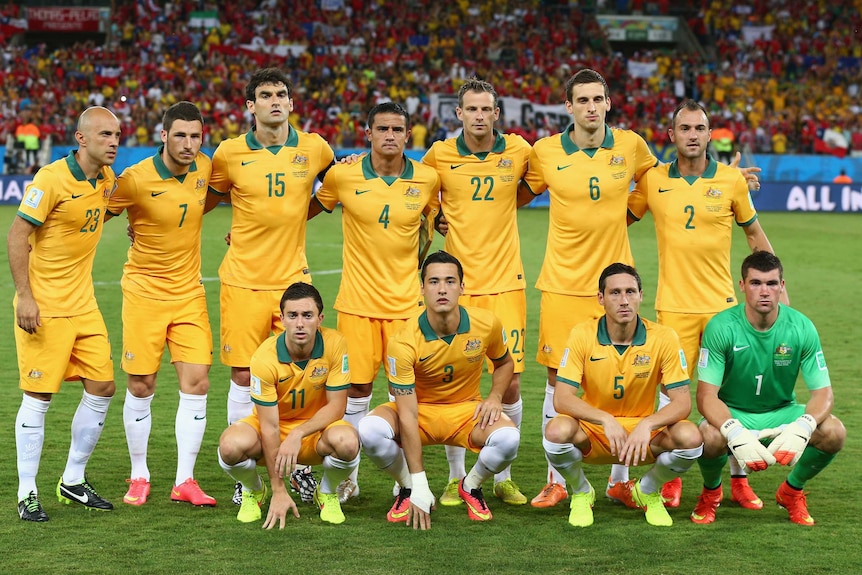 Socceroos team photo against Chile.