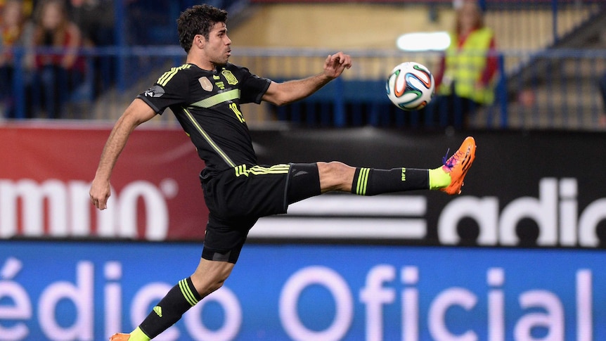 Spain's Diego Costa in action during a friendly against Italy on March 5, 2014.