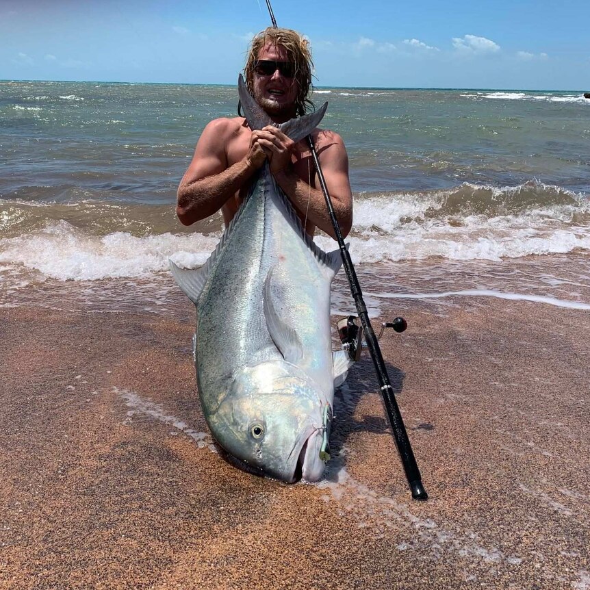Catching giant trevally this size from land takes dedication