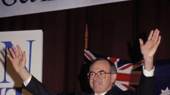 John Howard speaks during the 1987 election campaign