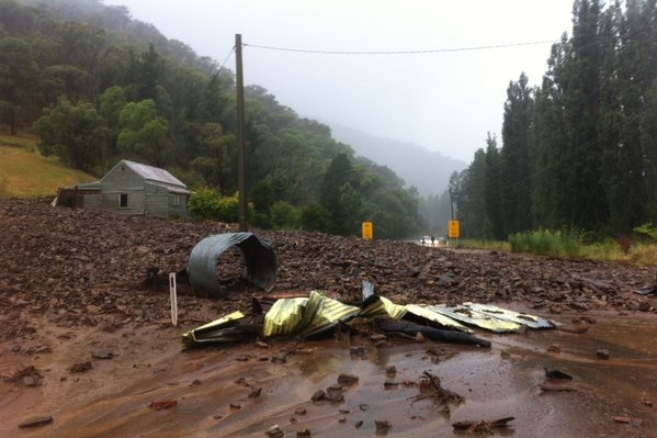 The Great Alpine Road after a flash flood
