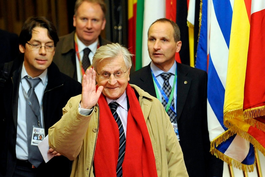 Deal sealed: European Central Bank president Jean-Claude Trichet leaves the Eurozone summit.