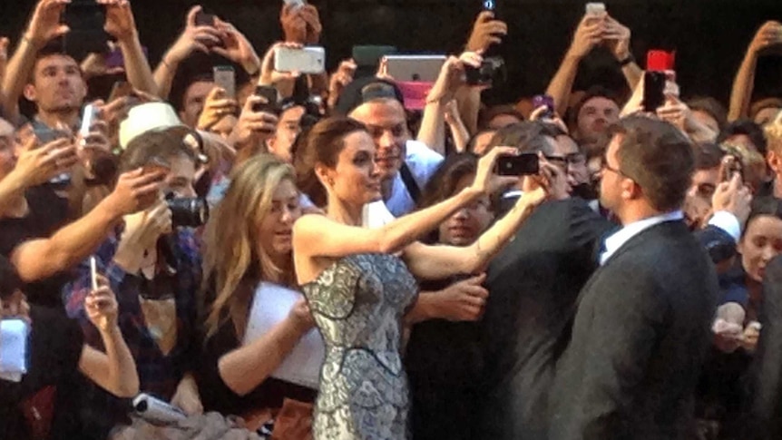 Jolie was joined on the red carpet by her husband Brad Pitt.